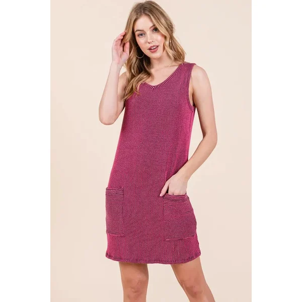 BOMBOM Rib Knit Tank Dress