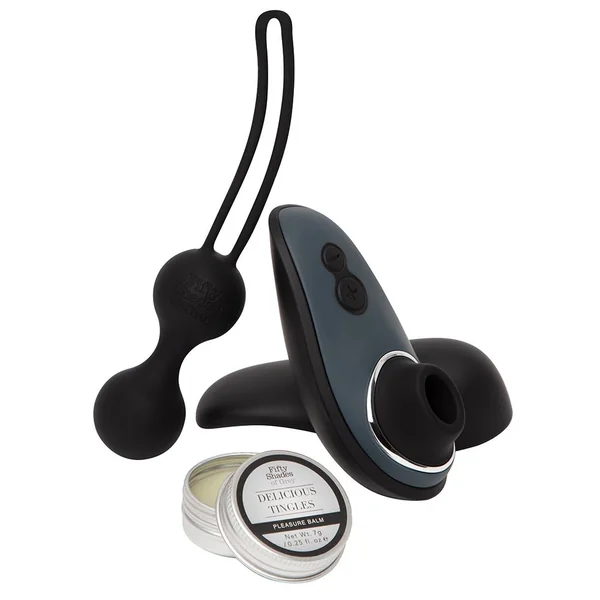 Bondage Kits & Sets: Fifty Shades of Grey Womanizer Desire Blooms Kit Black