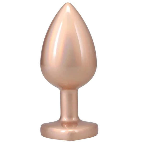 Booty Bling Heart Diamond Jeweled Wearable Metal Plug – Large – Gold