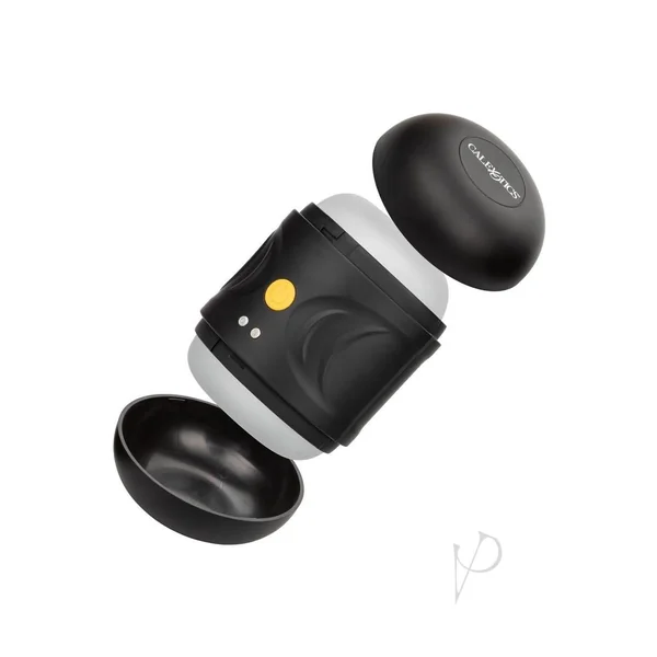 Boundless Dual Motor Rechargeable Stroker Vibrating Masturbator With 2 Removable Caps