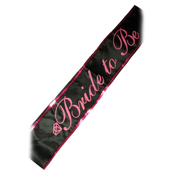Bride To Be Adjustable Party Sash Black/Pink