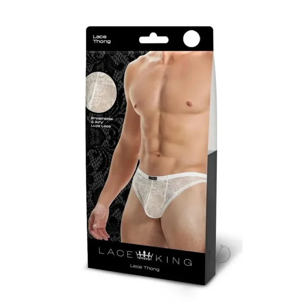 Buy Lace King Lace Thong - Large/XLarge - White