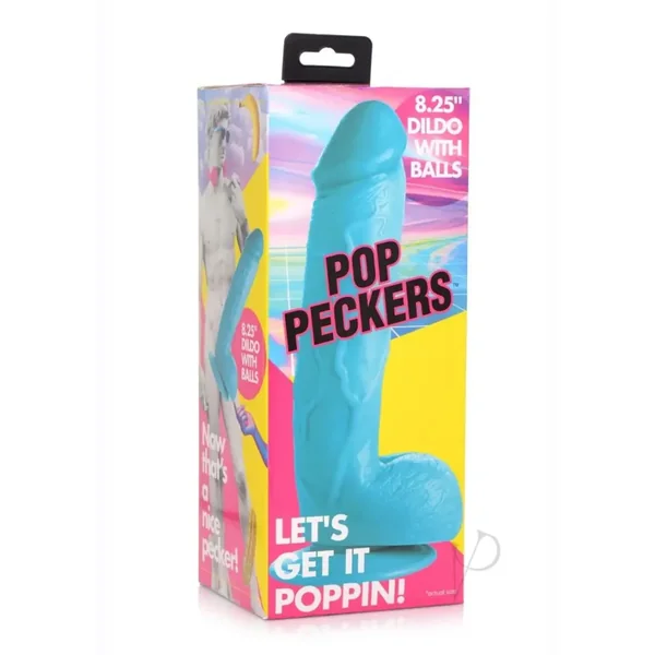 Buy Pop Peckers Dildo W/balls 8.25 Blue