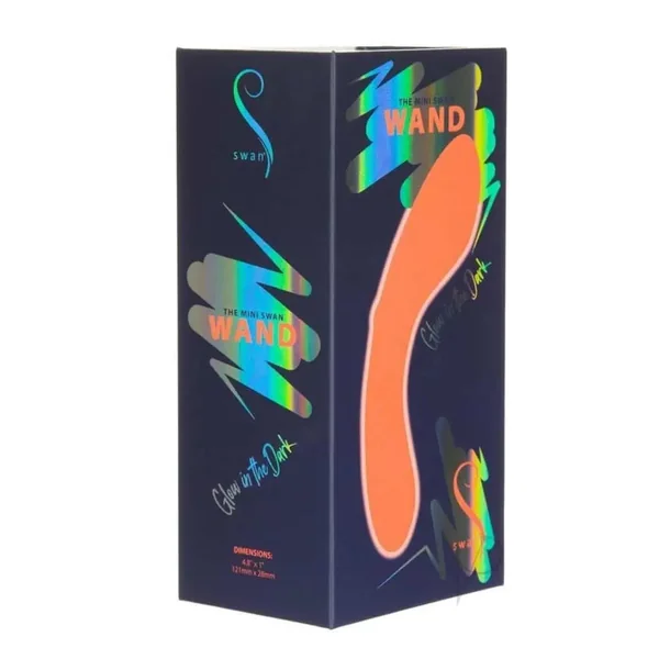 Buy Swan Mini Swan Wand Rechargeable Silicone Glow in the Dark Massager - Orange