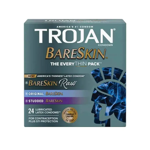 Buy Trojan BareSkin EveryTHIN Condom - Variety Pack of 24
