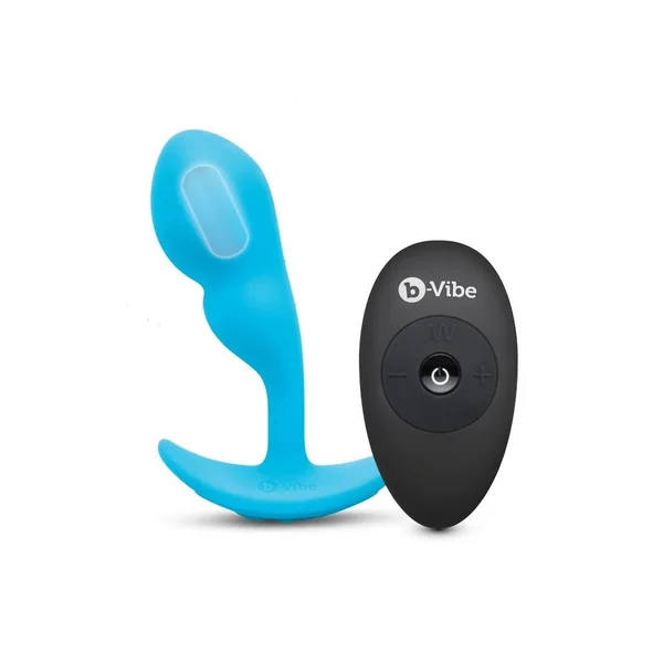 B-Vibe P-Spot Rechargeable Silicone Snug Plug with Remote Control 95g – Blue