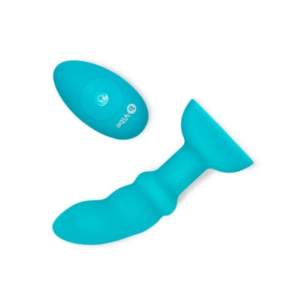 b-Vibe Remote Control Rimming P-Spot Snug Plug - Blue