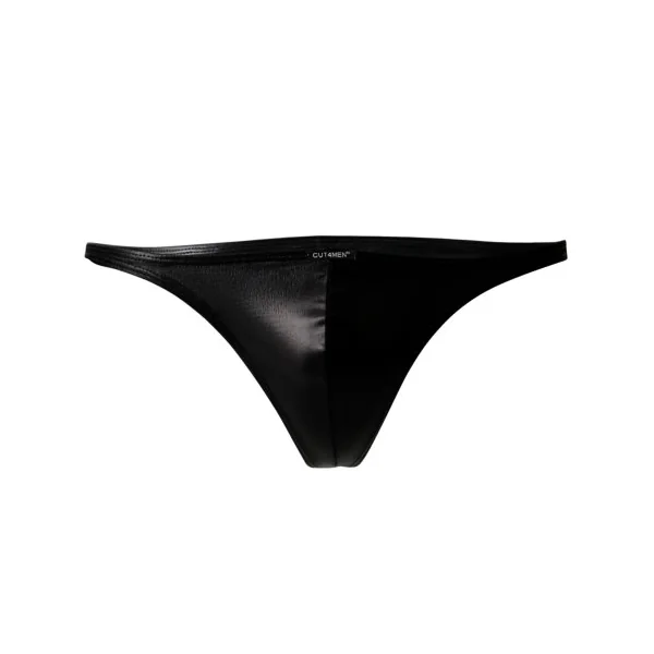 C4M Brazilian Brief Black Leatherette Medium