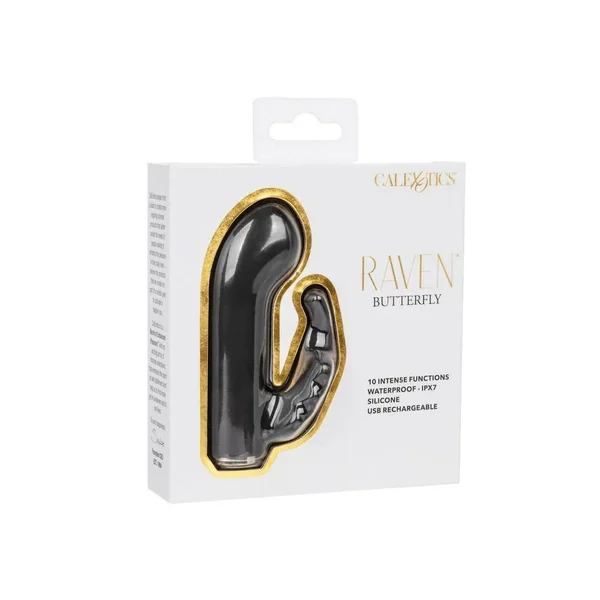 CalExotics Raven Butterfly Silicone Rechargeable Dual Stimulation Vibrator