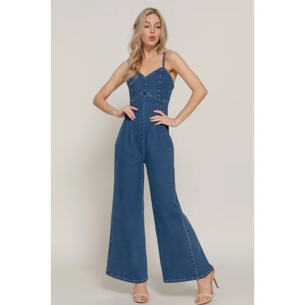 Cami Stretch Denim Jumpsuit
