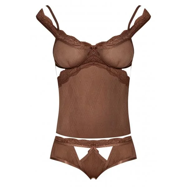 Caramel Kiss Cami & Split Crotch Boy Short Caramel S/m