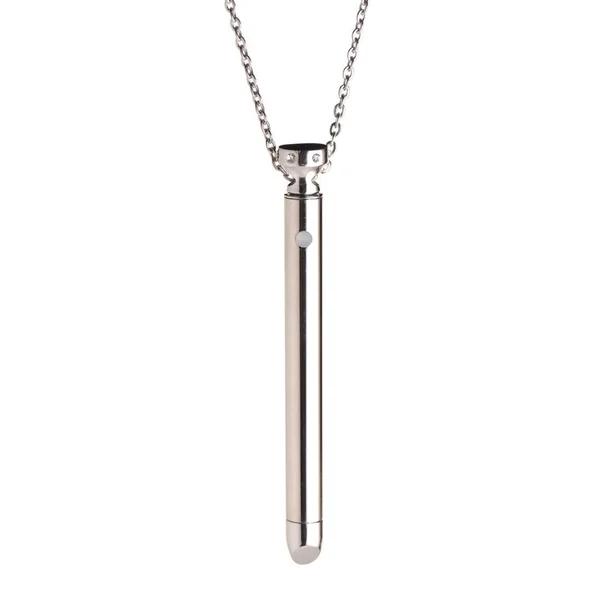Charmed Rechargeable Stainless Steel 7X Vibrating Necklace – Silver