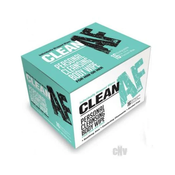Clean AF Personal Cleansing Body Wipes - Box of 16