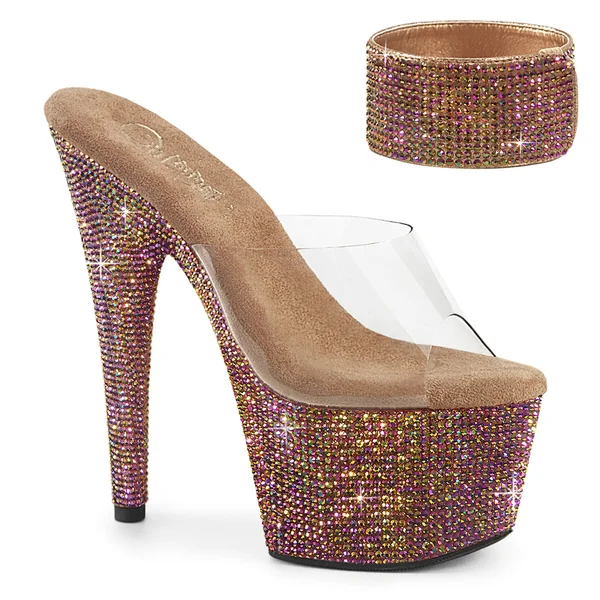 Clear Rhinestone Heel with Ankle Cuff
