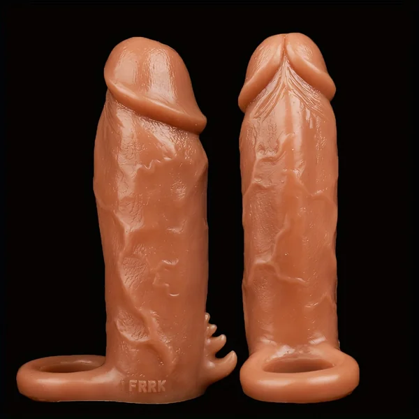 Colorful Soft Silicone Penis Sleeve Real Hollow Dildo