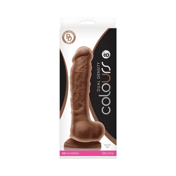 Colours Dual Density 8 inches Dildo Brown