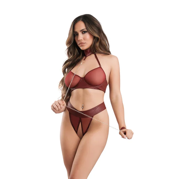 Convertible Bra, Panty & Leash