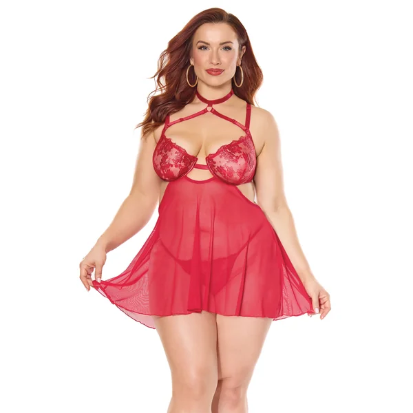 Coquette - 25304 PLUS - Babydoll & G-String