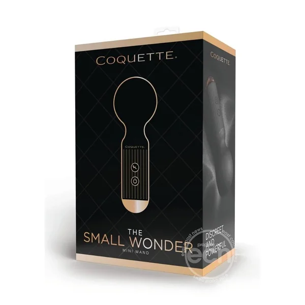 Coquette The Small Wonder Rechargeable Silicone Mini Wand - Black/Gold
