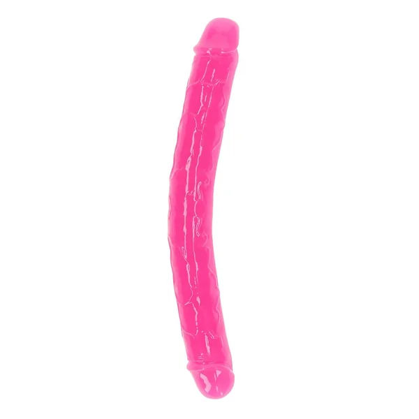 Couples Dildos: Realrock Glow In The Dark Double Dong 12 In. Dual-ended Dildo Neon