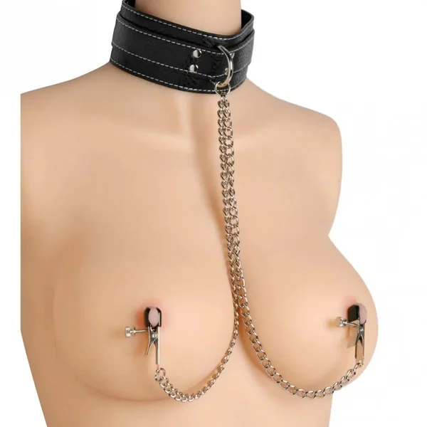 Coveted Collar with Connected Nipple Clamps