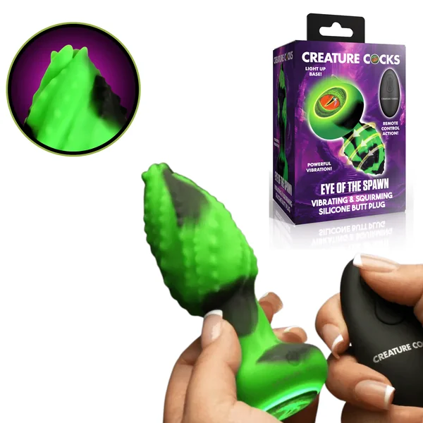 Creature Cock Eye of the Spawn Vibrating & Squirming Fantasy Remote Controlled Silicone Butt Plug