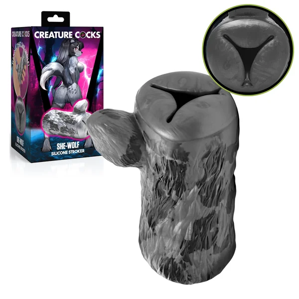 Creature Cock She-Wolf Firm and Flexible Silicone Fantasy Stroker Masturbation Sleeve