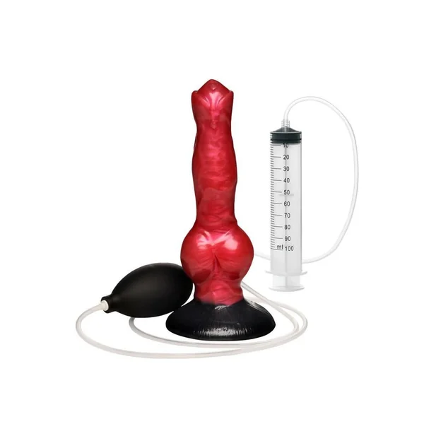 Creature Cocks Hell Hound Squirting Silicone Dildo – Red/Black