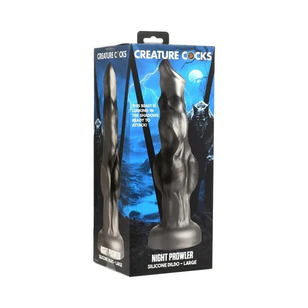 Creature Cocks Night Prowler Silicone Dildo and Girth Enhancer with Ball Strap