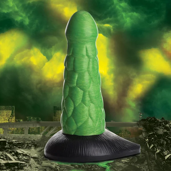 Creature Cocks Radioactive Reptile (Metallic Green) – Thick Scaly Silicone Dildo