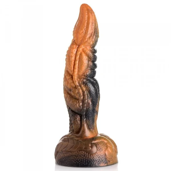 Creature Cocks Ravager Rippled Tentacle Silicone Dildo - Orange/Black