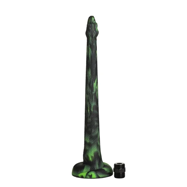 Creature Cocks Spitting Serpent Silicone Enema Snake – Green