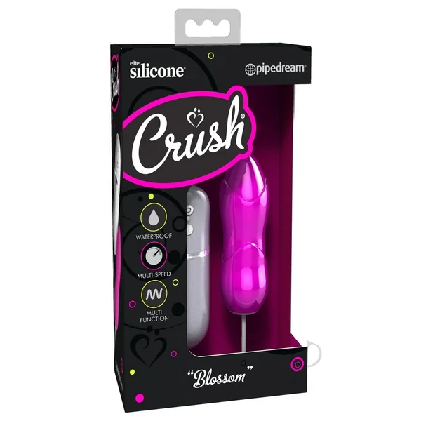 Crush Blossom Wired Remote Control Silicone Textured Bullet Waterproof Pink