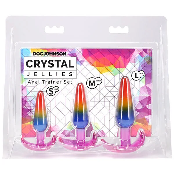 Crystal Jellies Rainbow Anal Trainer Set – Flexible Anal Plugs