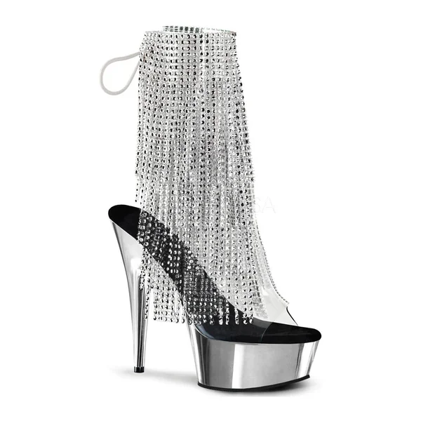 DELIGHT-1017RSF Platform Boot | Clear Vinyl