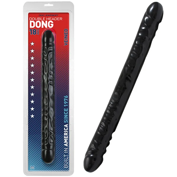 Double Header Veined Dong 18 Inch Black