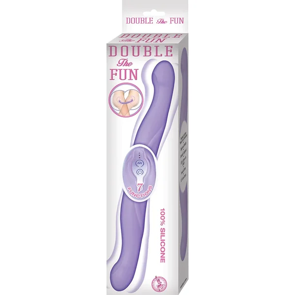 Double The Fun Silicone Dual Silicone Vibrator Waterproof 12.8 Inch Purple