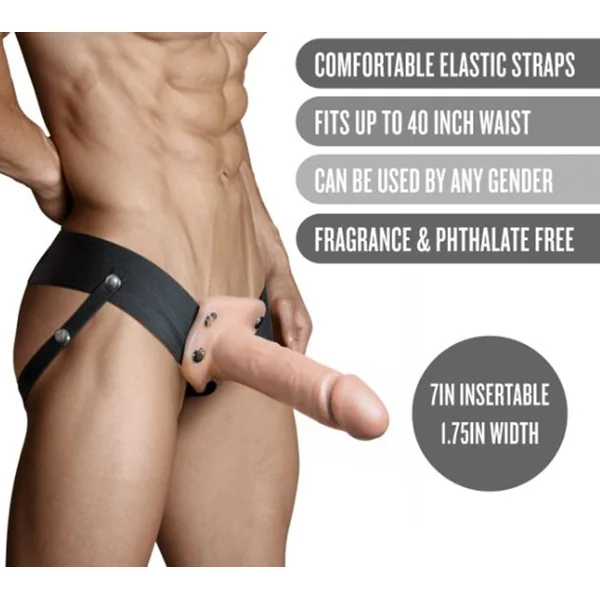 Dr Skin Hollow Strap On Harness Kit With Dildo 7 inch