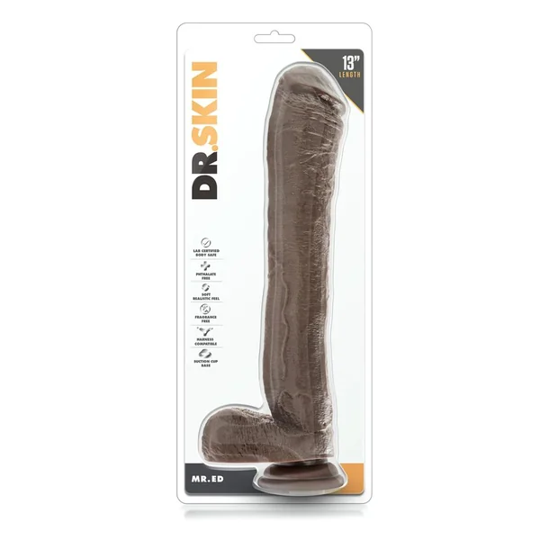 Dr Skin Mr Ed Realistic Dildo Chocolate 13 Inch