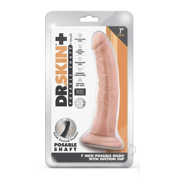 Dr. Skin Plus Gold Collection Posable Dildo 7in - Vanilla