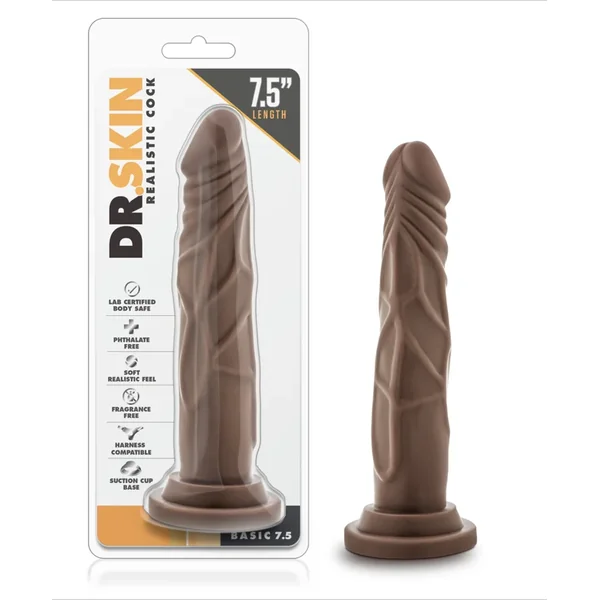 Dr. Skin Realistic Cock Basic – 7.5 inch (Chocolate)