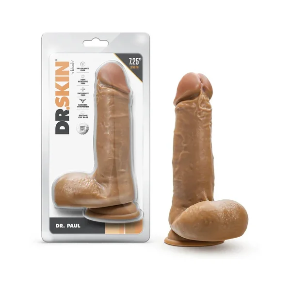 Dr. Skin Silver Collection Dr. Paul Dildo with Balls and Suction Cup – 7.25 Inches