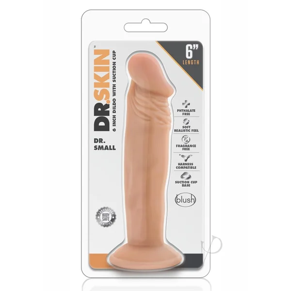 Dr. Skin Silver Collection Dr. Small Dildo with Suction Cup 6in - Vanilla