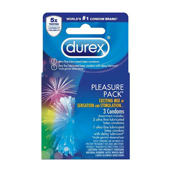 DUREX PLEASURE PACK CONDOMS 3 PACK