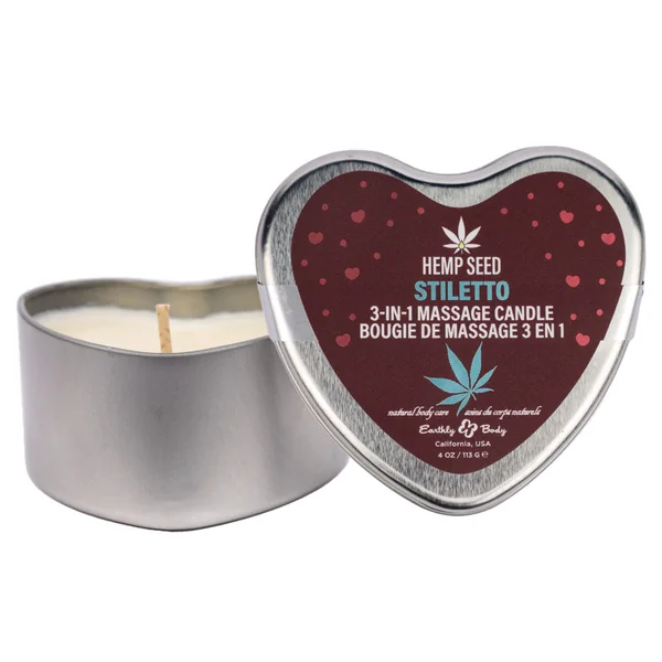 EB Hemp Seed 3 in 1 Massage Heart Candle 113g - Stiletto Scented