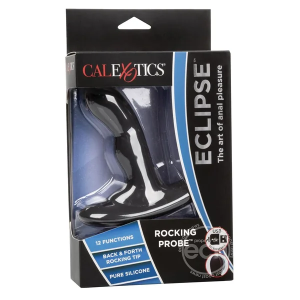 Eclipse Rocking Probe Rechargeable Silicone Prostate Vibrator - Black