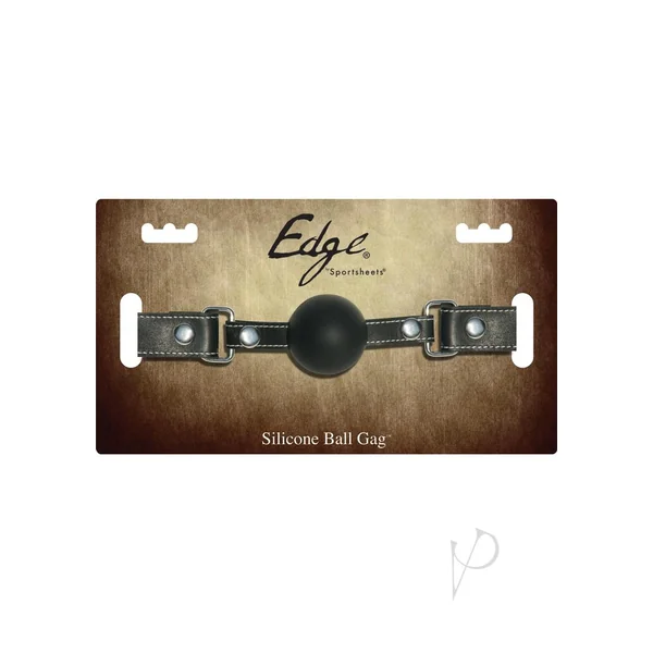 Edge Silicone Ball Gag With Adjustable Leather Strap Sportsheets