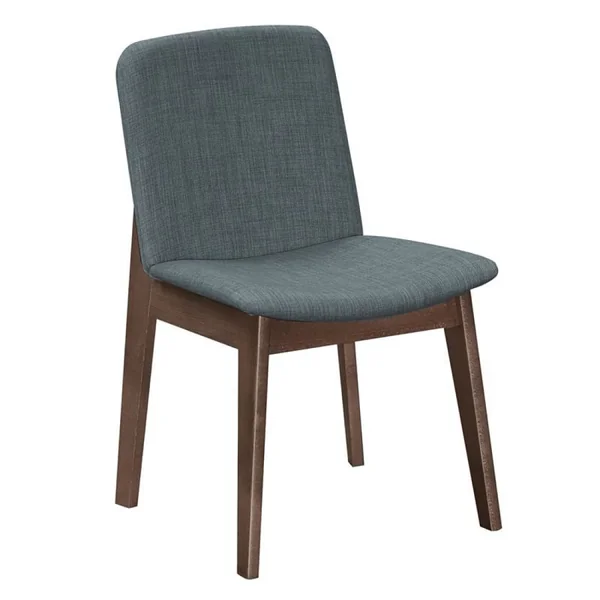 EMMA Καρέκλα Τραπεζαρίας Οξιά Καρυδί, Ύφασμα Γκρι Ε7872,1 Γκρι, Καρυδί από Ξύλο, Ύφασμα 49x57x83cm 2τμχ