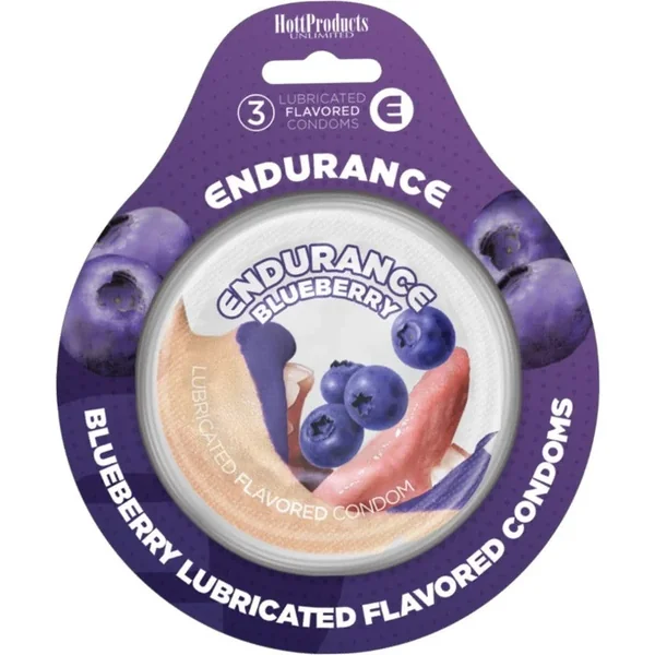 Endurance Flavored Condoms 3pk-blueberry