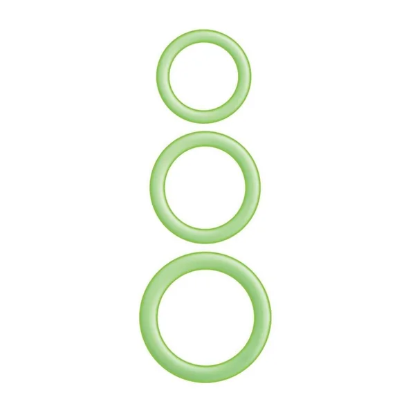 Enhancer Glow Rings Silicone Cockring – Green